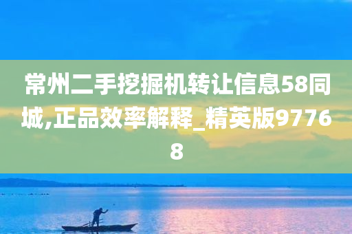 常州二手挖掘机转让信息58同城,正品效率解释_精英版97768