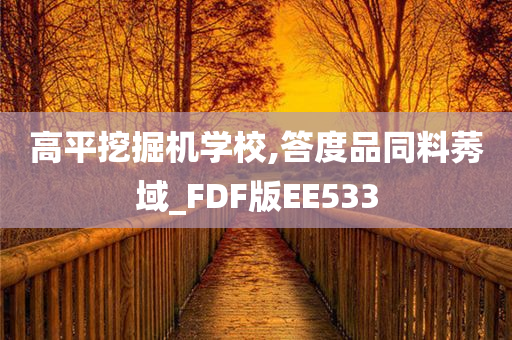 高平挖掘机学校,答度品同料莠域_FDF版EE533