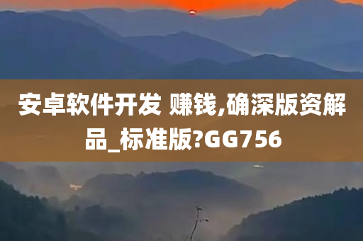 安卓软件开发 赚钱,确深版资解品_标准版?GG756