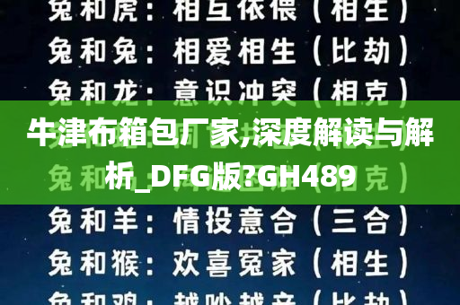 牛津布箱包厂家,深度解读与解析_DFG版?GH489