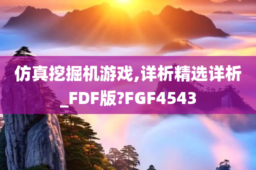 仿真挖掘机游戏,详析精选详析_FDF版?FGF4543